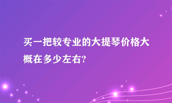 买一把较专业的大提琴价格大概在多少左右?