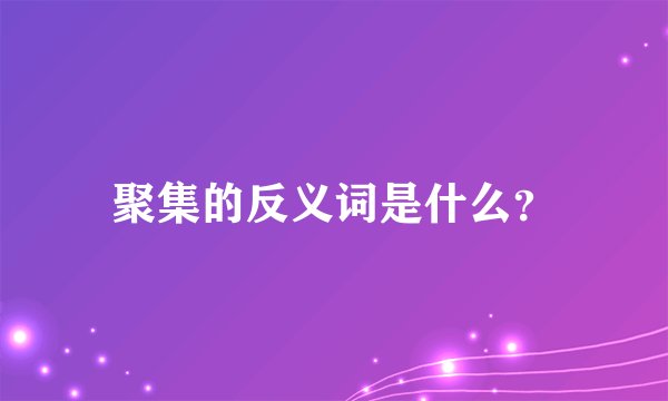 聚集的反义词是什么？