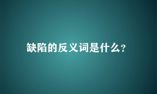 缺陷的反义词是什么？