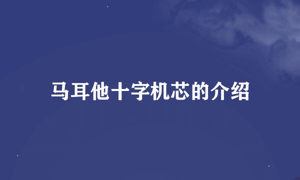 马耳他十字机芯的介绍