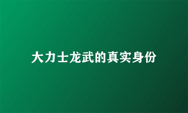 大力士龙武的真实身份