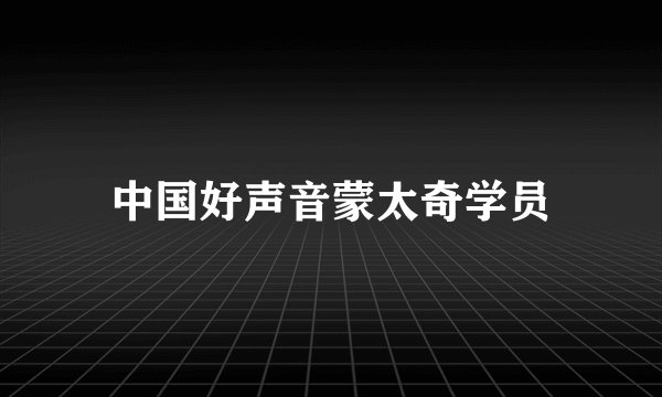 中国好声音蒙太奇学员