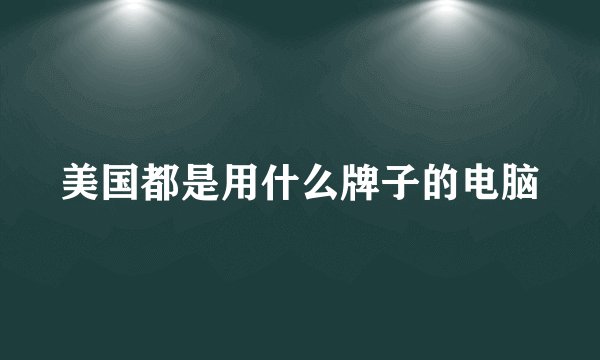美国都是用什么牌子的电脑