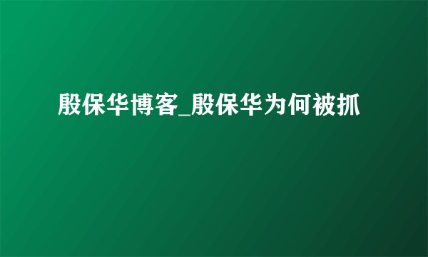 殷保华博客_殷保华为何被抓