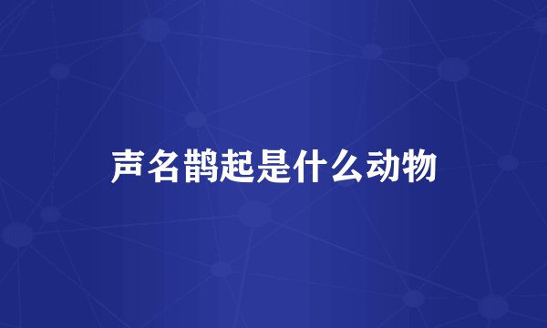 声名鹊起是什么动物
