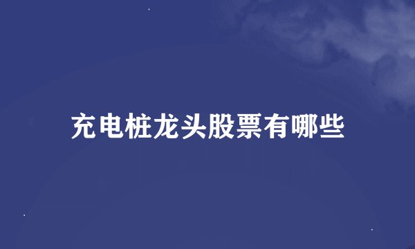 充电桩龙头股票有哪些