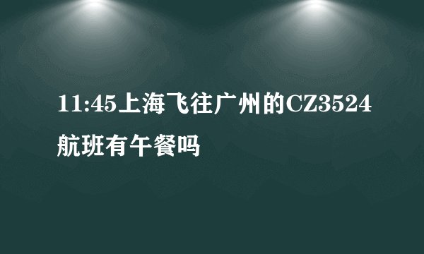 11:45上海飞往广州的CZ3524航班有午餐吗