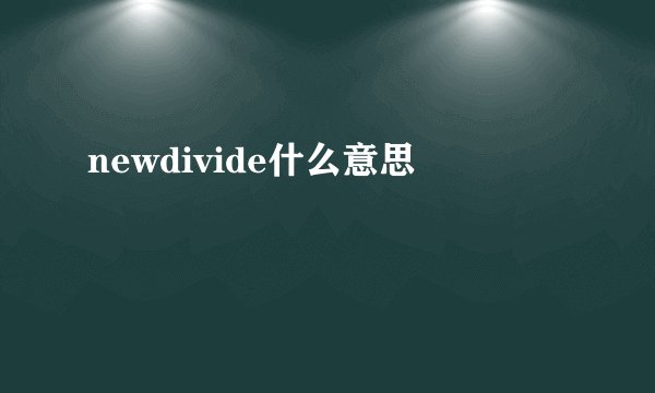 newdivide什么意思