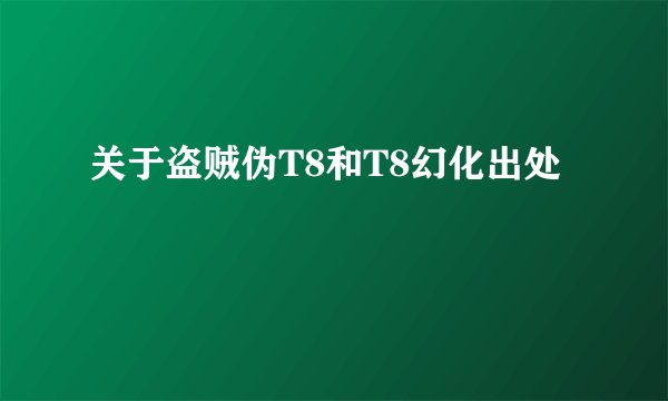 关于盗贼伪T8和T8幻化出处