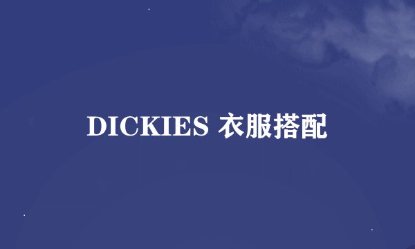 DICKIES 衣服搭配