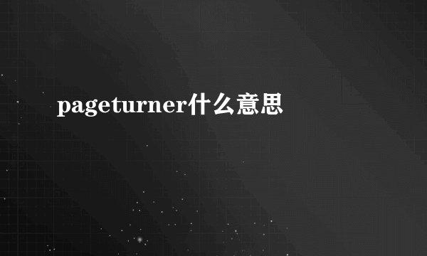 pageturner什么意思