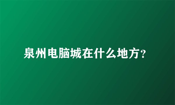泉州电脑城在什么地方？