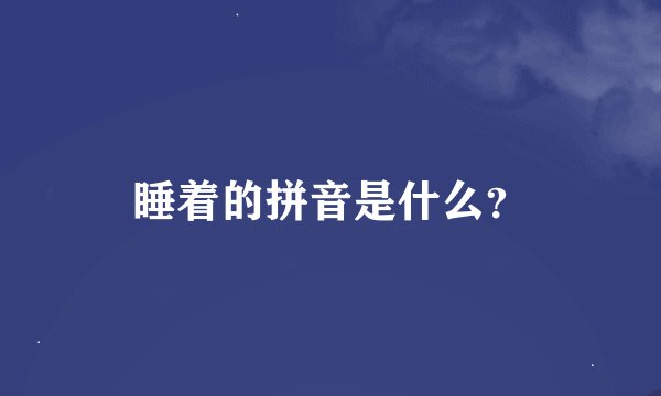 睡着的拼音是什么？