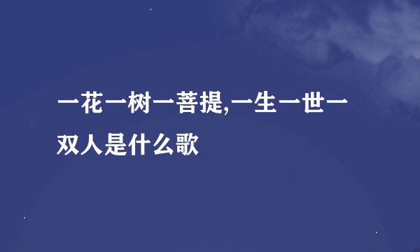 一花一树一菩提,一生一世一双人是什么歌