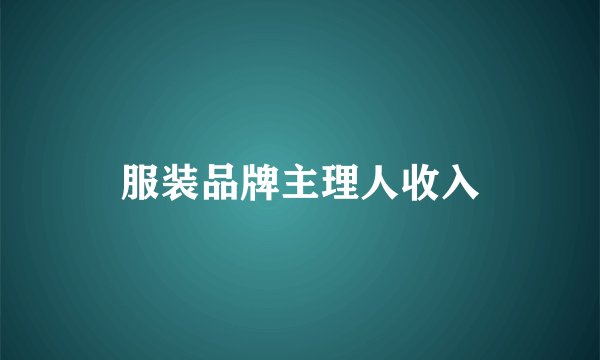 服装品牌主理人收入