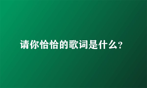 请你恰恰的歌词是什么？
