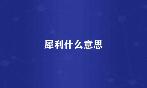 犀利什么意思
