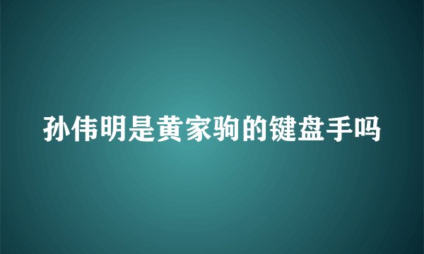 孙伟明是黄家驹的键盘手吗