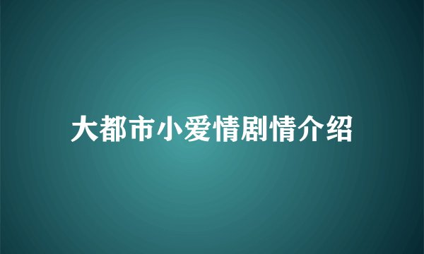 大都市小爱情剧情介绍