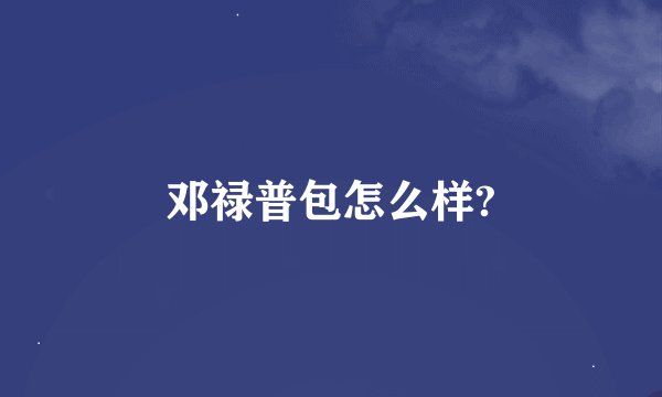 邓禄普包怎么样?