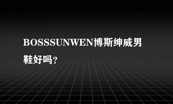 BOSSSUNWEN博斯绅威男鞋好吗？