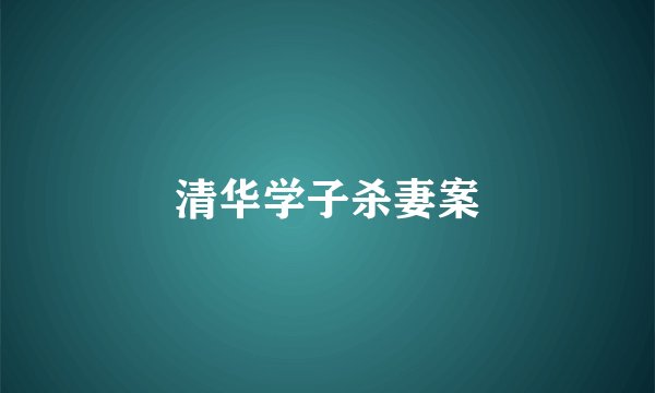 清华学子杀妻案