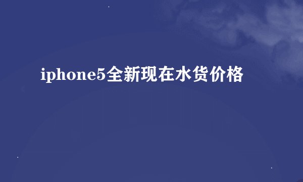iphone5全新现在水货价格