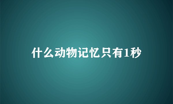 什么动物记忆只有1秒