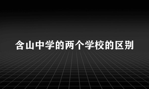 含山中学的两个学校的区别