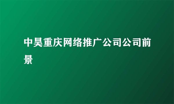 中昊重庆网络推广公司公司前景