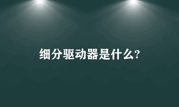细分驱动器是什么?
