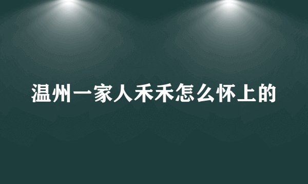 温州一家人禾禾怎么怀上的