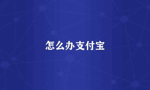 怎么办支付宝