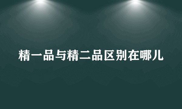 精一品与精二品区别在哪儿