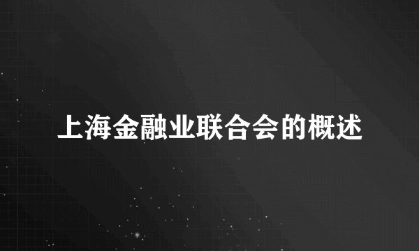 上海金融业联合会的概述