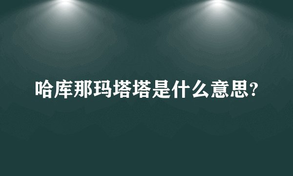 哈库那玛塔塔是什么意思?