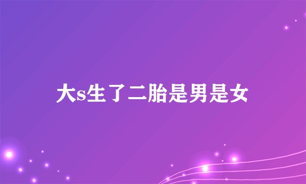 大s生了二胎是男是女