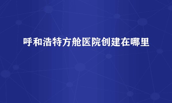 呼和浩特方舱医院创建在哪里