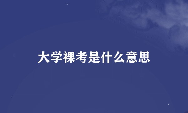 大学裸考是什么意思