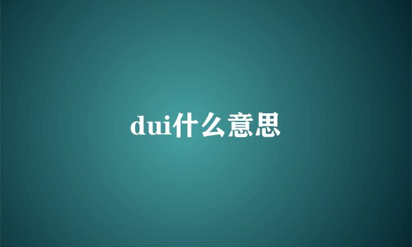 dui什么意思