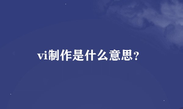 vi制作是什么意思？