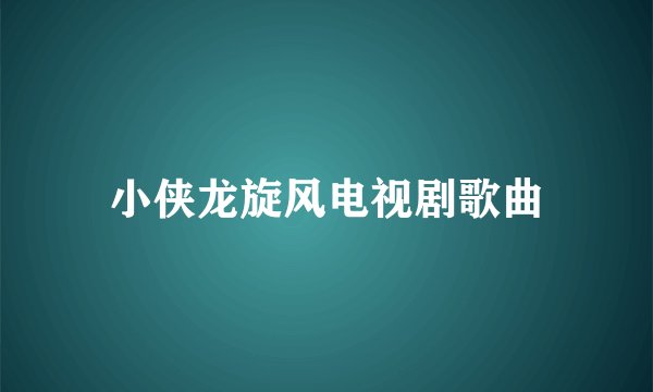 小侠龙旋风电视剧歌曲