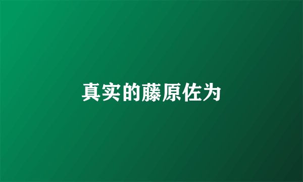 真实的藤原佐为
