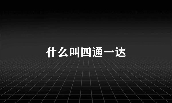 什么叫四通一达