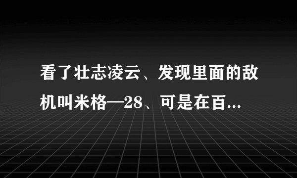 看了壮志凌云、发现里面的敌机叫米格—28、可是在百度上却查不到米格战机有这一型号、这是为什么呢？