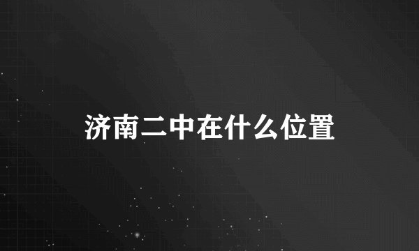 济南二中在什么位置