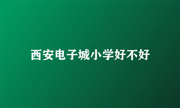 西安电子城小学好不好