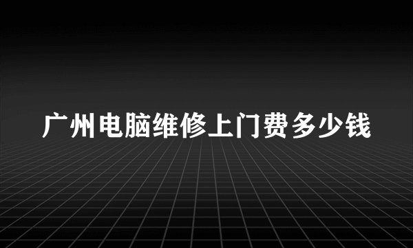 广州电脑维修上门费多少钱