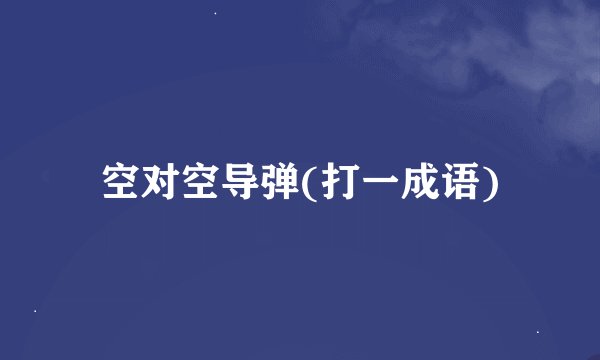 空对空导弹(打一成语)