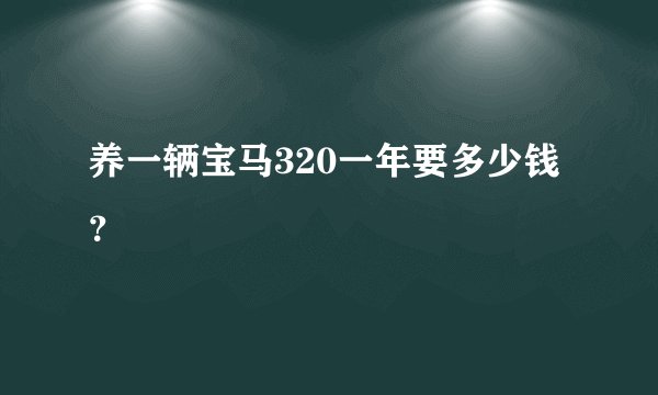 养一辆宝马320一年要多少钱？
